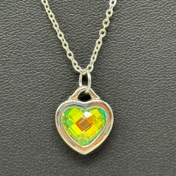 Crystal AB Heart Necklace made with Swarovski Crystals - Picture 2 of 7